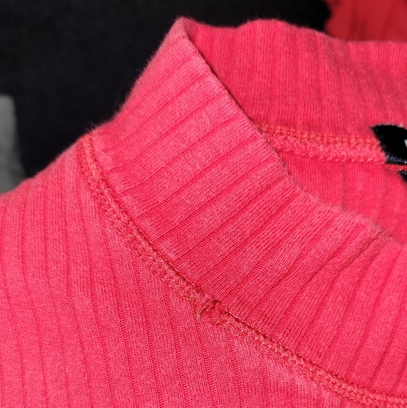 Nautica Pullover Mock Neck Sweater Red Navy Blue Stripe Size XXL 2XL - Picture 4 of 8